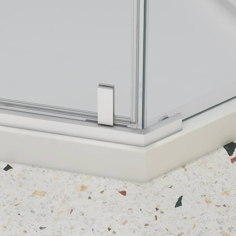 34.75'' W x 72'' H Semi-Frameless Neo-Angle Pivot Shower Door - 34.75" X 34.75" X 72"