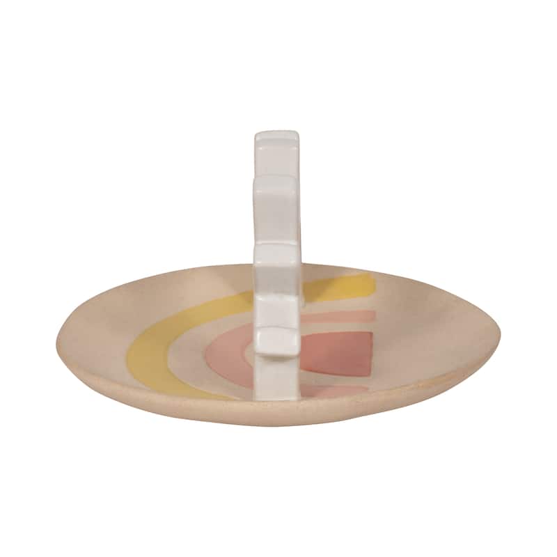 Sagebrook Home Ceramic Multi 6" Sunshine Trinket Tray - 5.5" x 5.5" x 3.5"