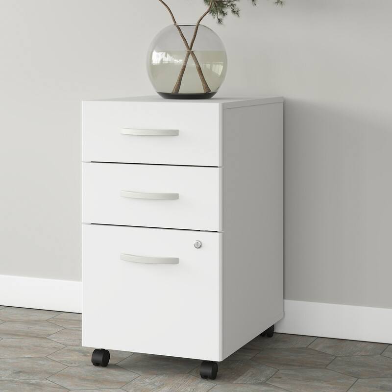 Studio A 3 Drawer Mobile File Cabinet by Bush Business Furniture - White