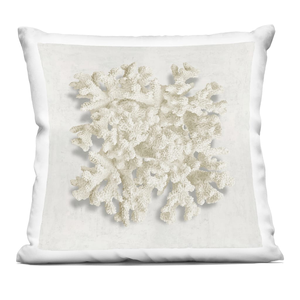 Stupell Aquatic Neutral Coral Decorative Printed Throw Pillow Design by Caroline Kelly