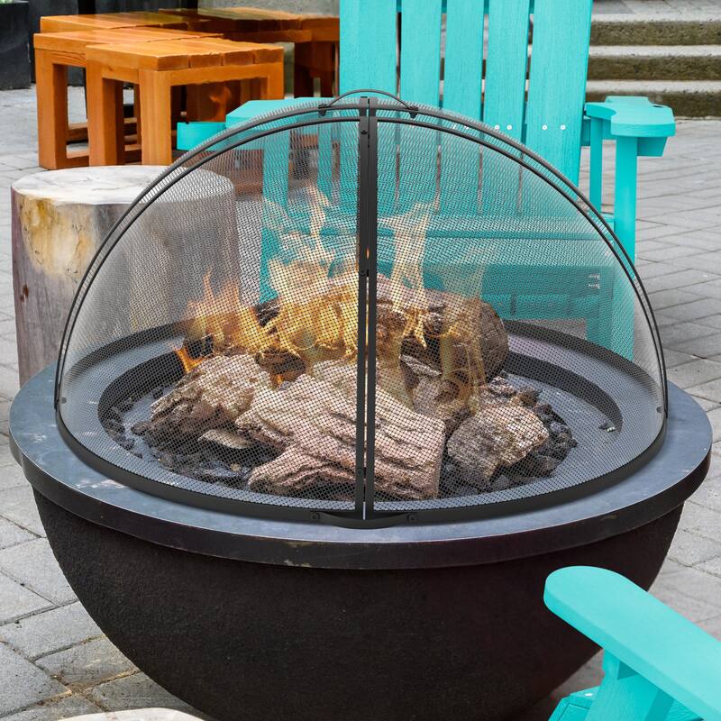 Moasis 36" Easy Access Fire Pit Spark Screen Lid Protector