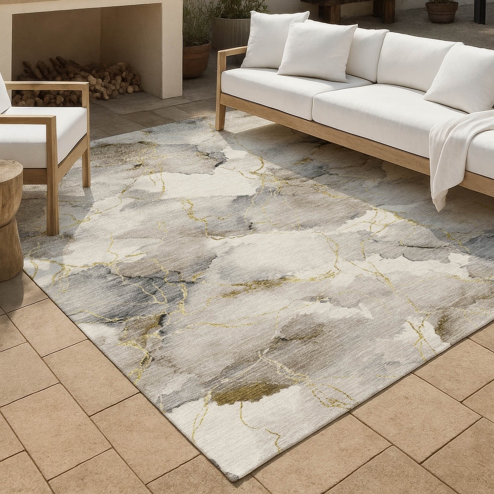 Machine Washable Indoor/ Outdoor Modern Brighton Chantille Rug