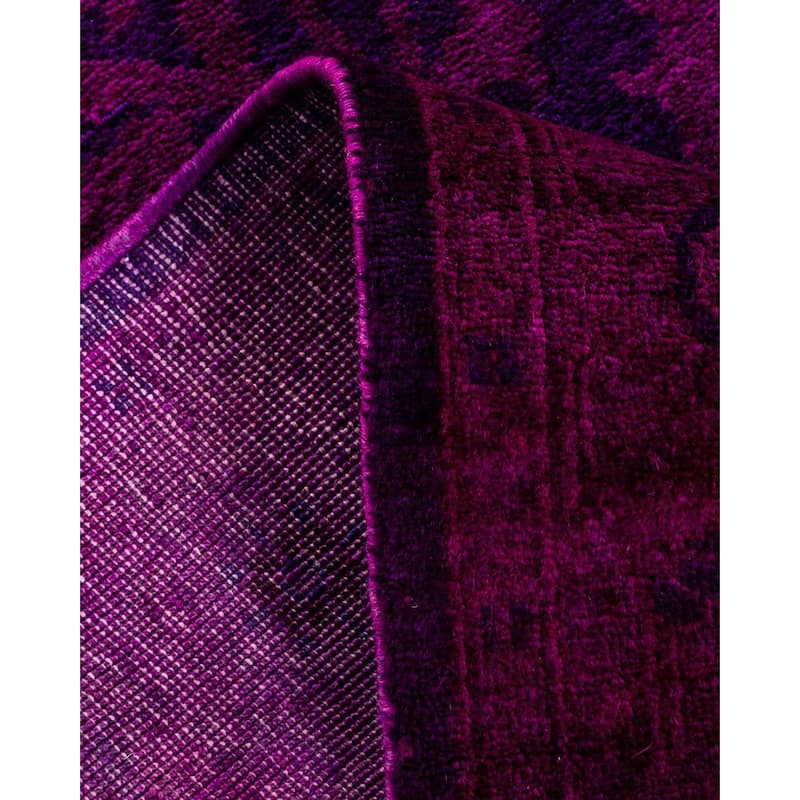 Overton Hand Knotted Wool Vintage Inspired Modern Contemporary Overdyed Pink Runner Rug - 2' 7" x 16' 2"