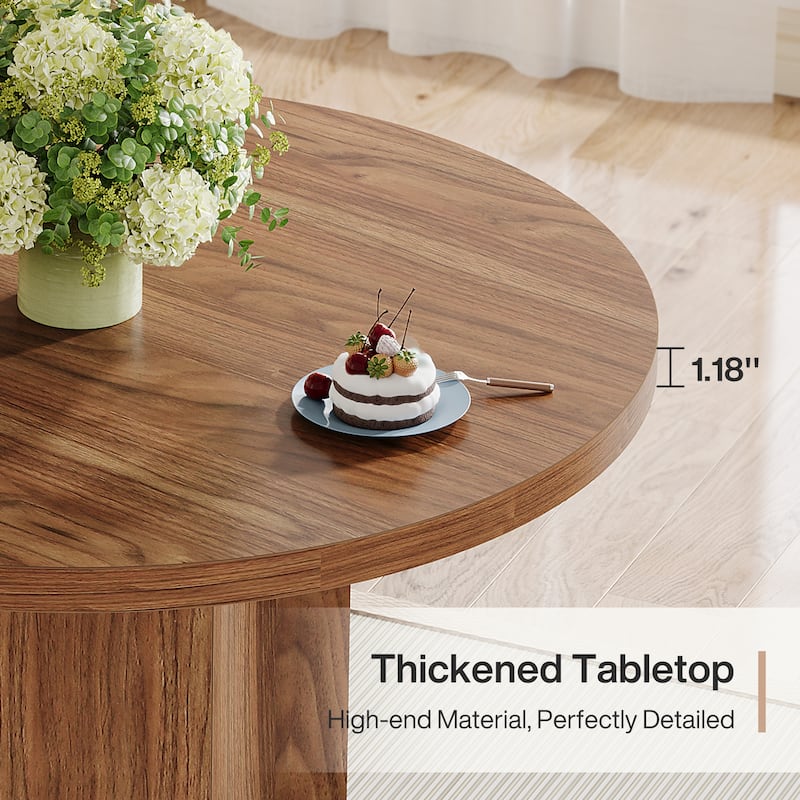 31.5" Round Dining Table for Kitchen, Dining Room, Bar - 31.5" Dia x 29.53" H