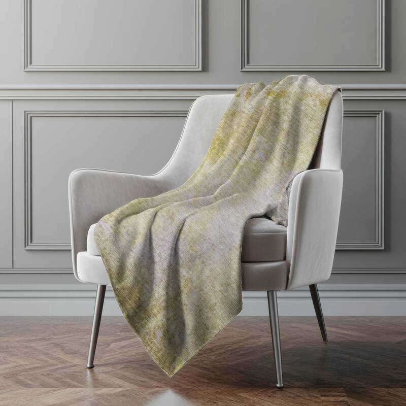 Premium Machine Washable Abstract Ombre Sherpa Throw Blanket - Gold - 4'2" x 5'10"