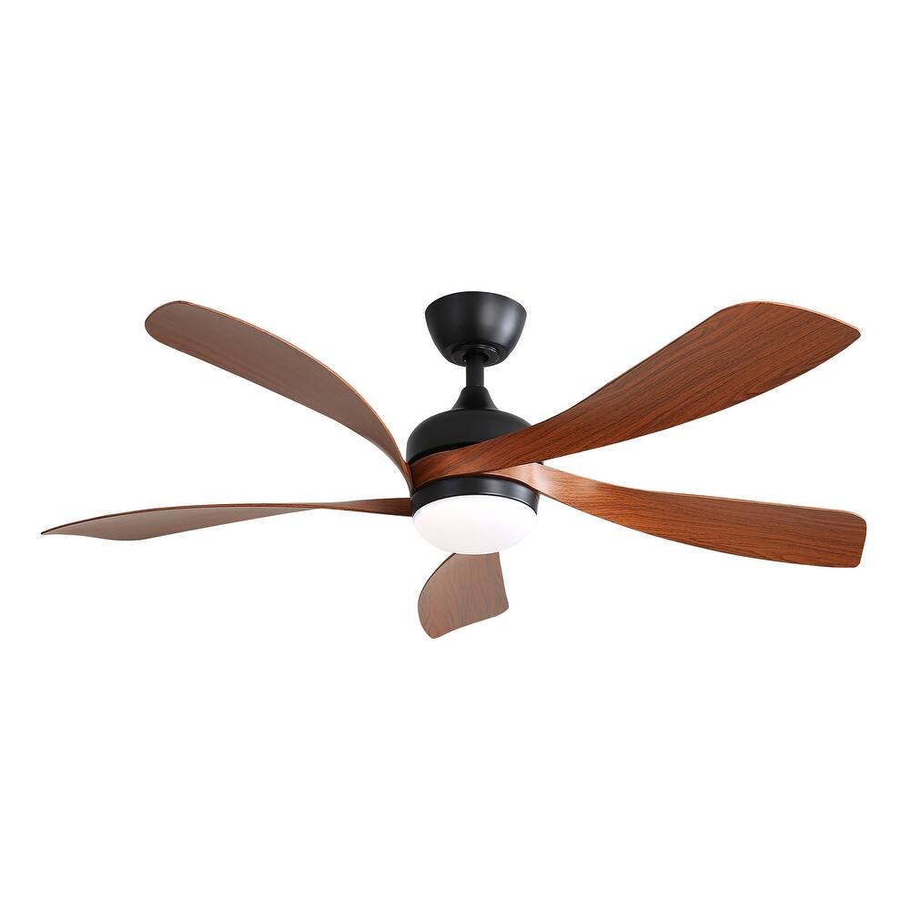 Quiet Reversible DC Motor Ceiling Fan with 6-Speed Wind Remote Control and 3-Color LED Lighting, Timer Function