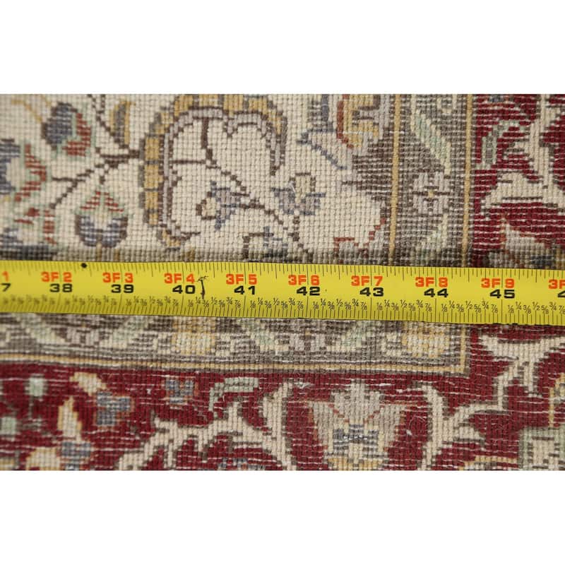 Wool/ Silk Floral Tabriz Oriental Vegetable Dye Area Rug Hand-knotted - 4'1" x 6'5"