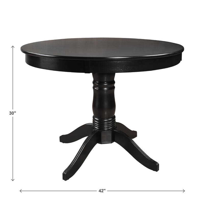 Wilmington Black Round Pedestal Dining Table by iNSPIRE Q Classic - Dining Table