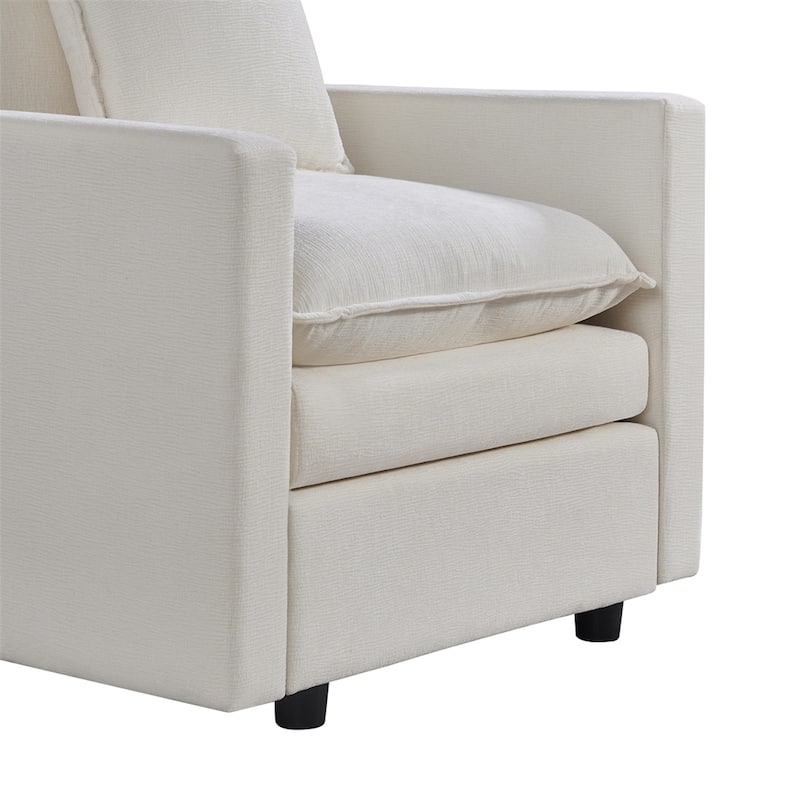 Chenille Comfy Deep Single Seat Sofa Upholstered Reading Armchair