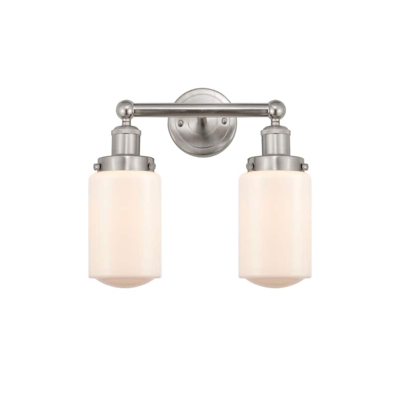 Innovations Lighting 616-2W-10-16 Dover Vanity Dover 2 Light 16" Wide - Brushed Satin Nickel / Matte White