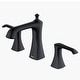 preview thumbnail 30 of 29, Karran Woodburn Widespread Three-Hole 2-Handle Bathroom Faucet with Matching Pop-Up Drain