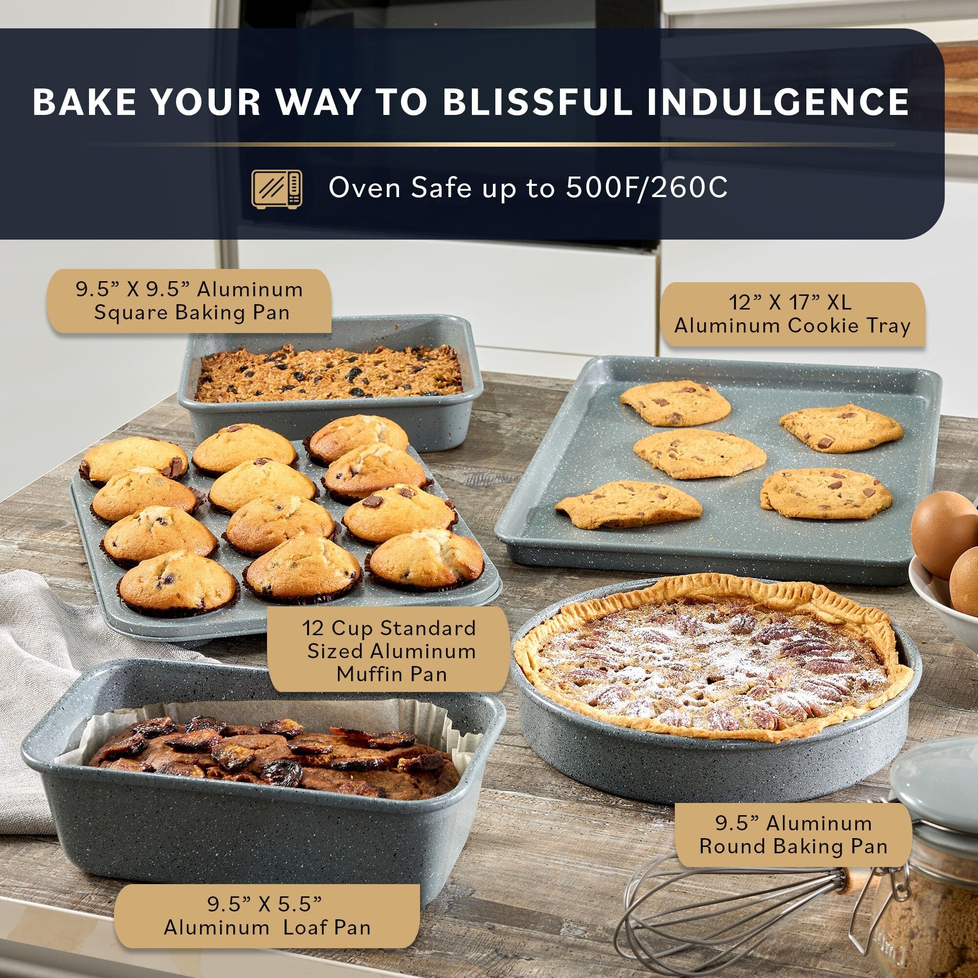 20 Pcs Pots and Pans Set Non Stick All-In-One Induction Granite