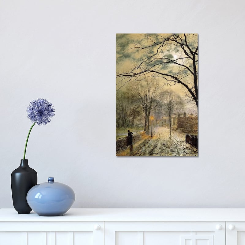 iCanvas "A Moonlit Stroll, Bonchurch, Isle of Wight, 1878" by John Atkinson Grimshaw Canvas Print - 18x12x1.5