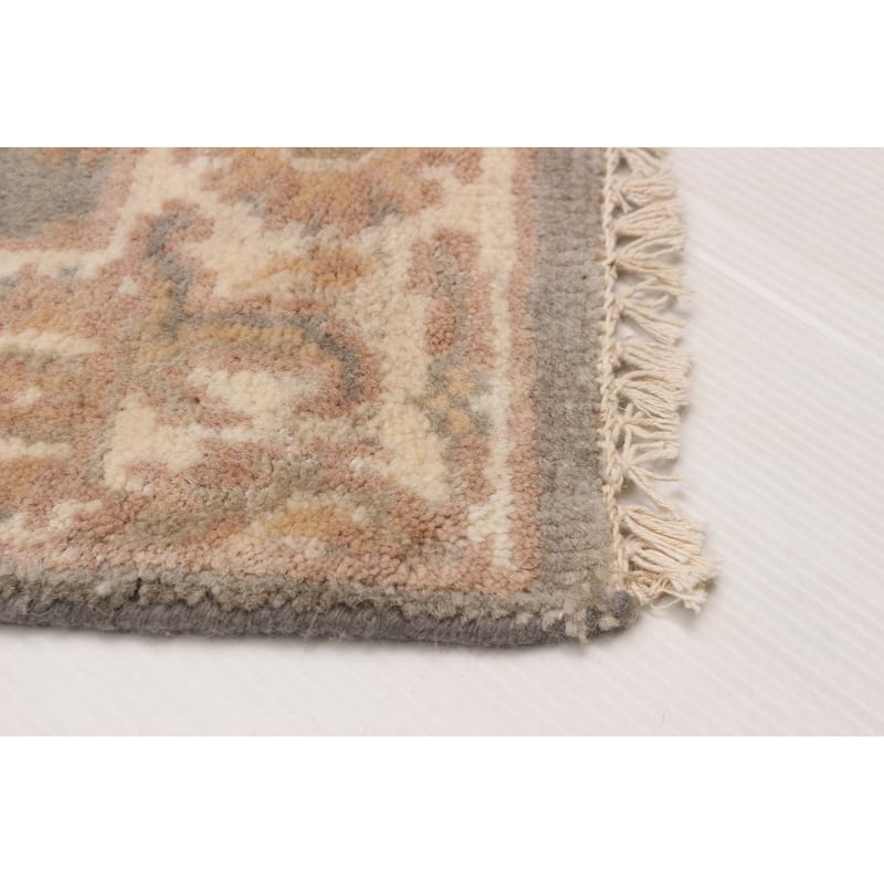 ECARPETGALLERY Hand-knotted Royal Oushak Grey Wool Rug - 2'6 x 19'8