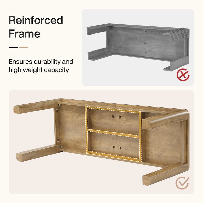 78.7-Inch Long Dining Table for 6-8, Farmhouse & Rounded Edges