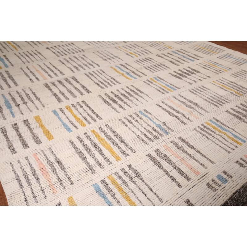 Earth Tone Moroccan Oriental Large Area Rug Hand-Knotted Wool Carpet - 11'6" x 18'4"