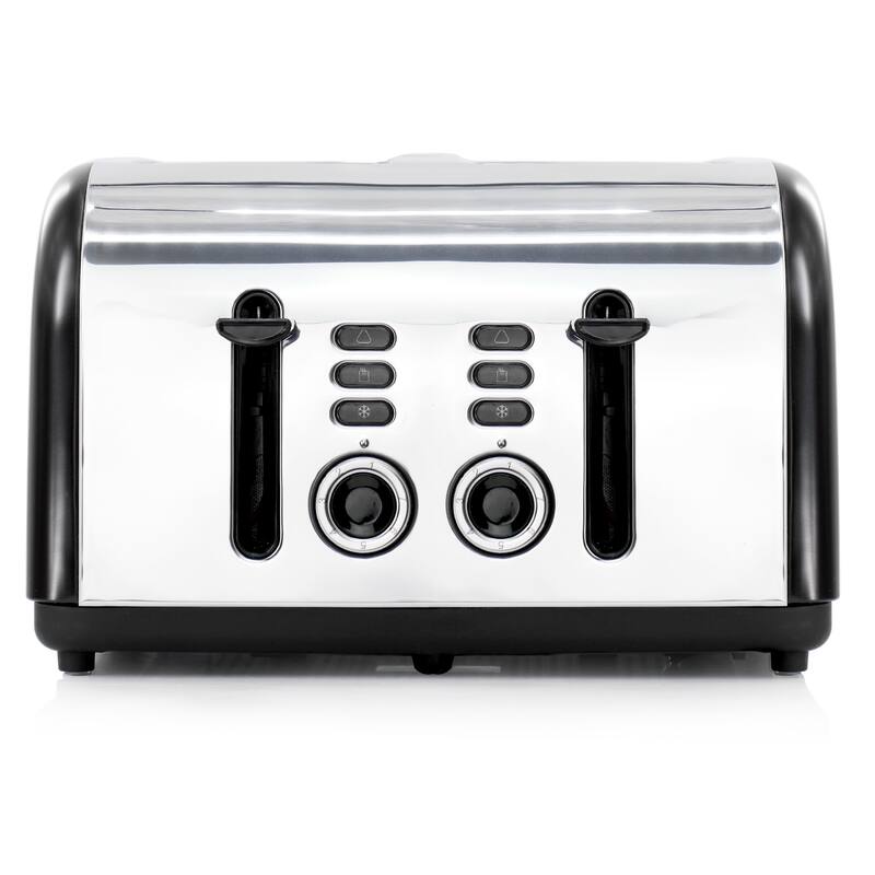 Redmond 4-Slice Wide Slot 1400W Stainless Steel Toaster in Black