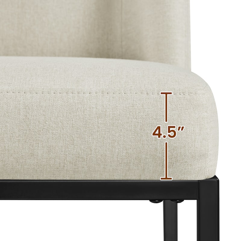 Yaheetech 2pcs Modern Upholstered Dining Chairs With Metal legs, Beige