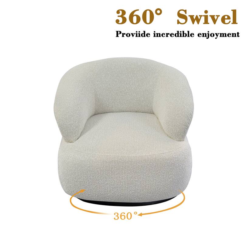 Kieon 33"W 360 Swivel Modern Barrel Chair Accent Chair Set of 2
