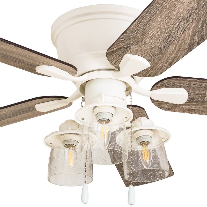 The Gray Barn Osborne 52-inch Coastal Indoor LED Ceiling Fan with Pull Chains 5 Reversible Blades - 52