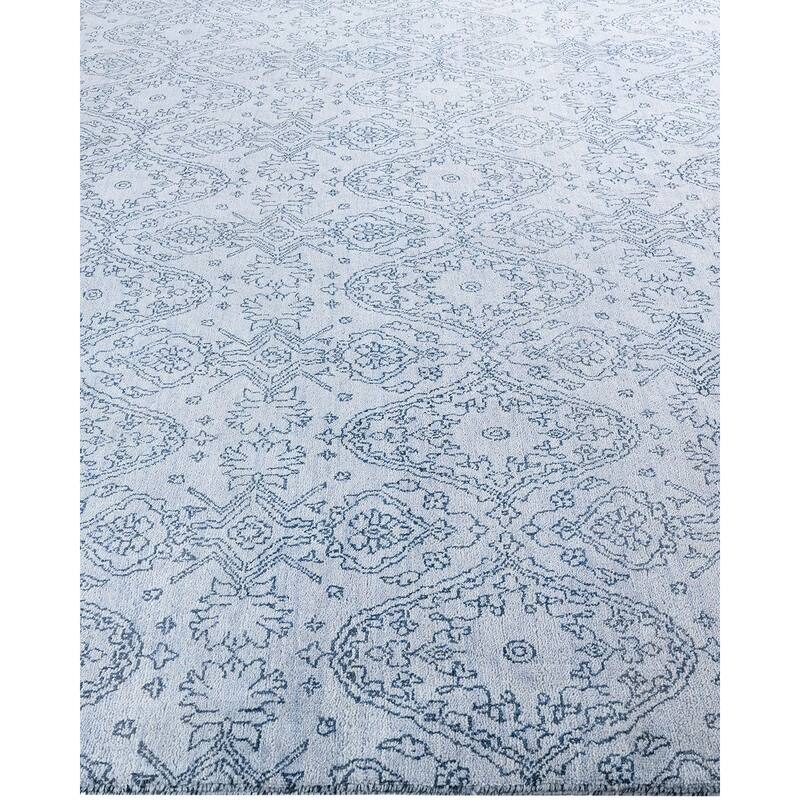 Ikat One-of-a-Kind Handmade Area Rug, Light Gray - 8' 5" x 9' 10"