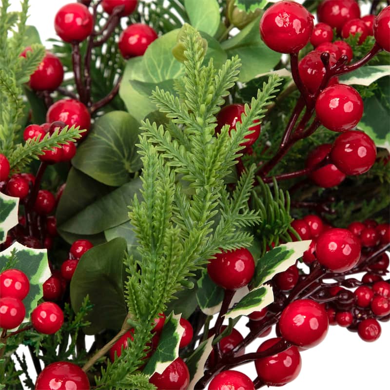 Mixed Pine, Cedar and Berries Artificial Christmas Wreath - 30" - Unlit