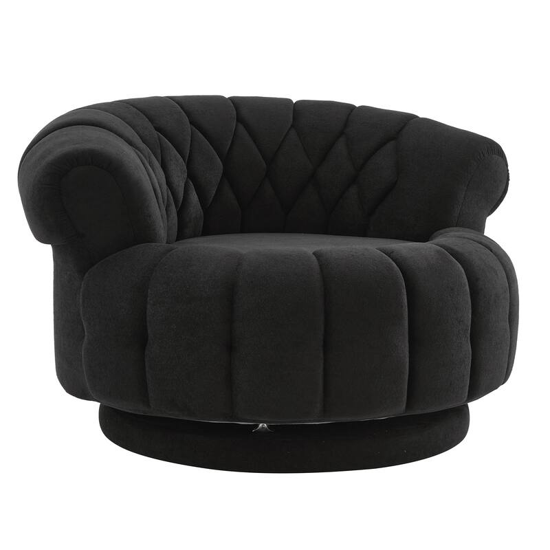 360° Swivel Accent Chair - Modern Barrel Club Chair for Living Room, Bedroom, Office Seating