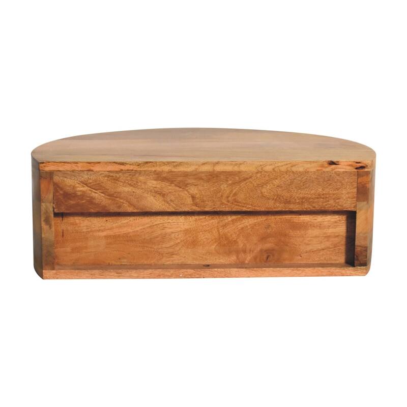 Artisan Furniture Solid Wood Large Wall Mounted Rounded Bedside