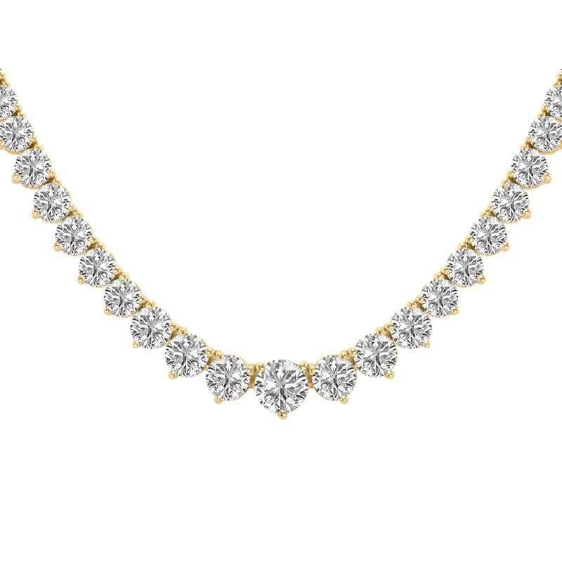 Marquee 20 Carat TW Graduated Lab Grown Diamond Tennis Necklace in 14K Yellow Gold
