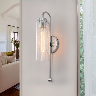 19.53" Single Wall Sconce with Glass Cylinder Shade - W3.54"