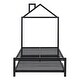 preview thumbnail 8 of 44, Twin Size House Shaped Metal Platform Bed with Trundle
