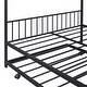preview thumbnail 13 of 82, Twin/Full Size Metal House Bed with Twin Size Trundle, Playhouse Bed Montessori Bed House Platform Bed with Roof Frame for Kids