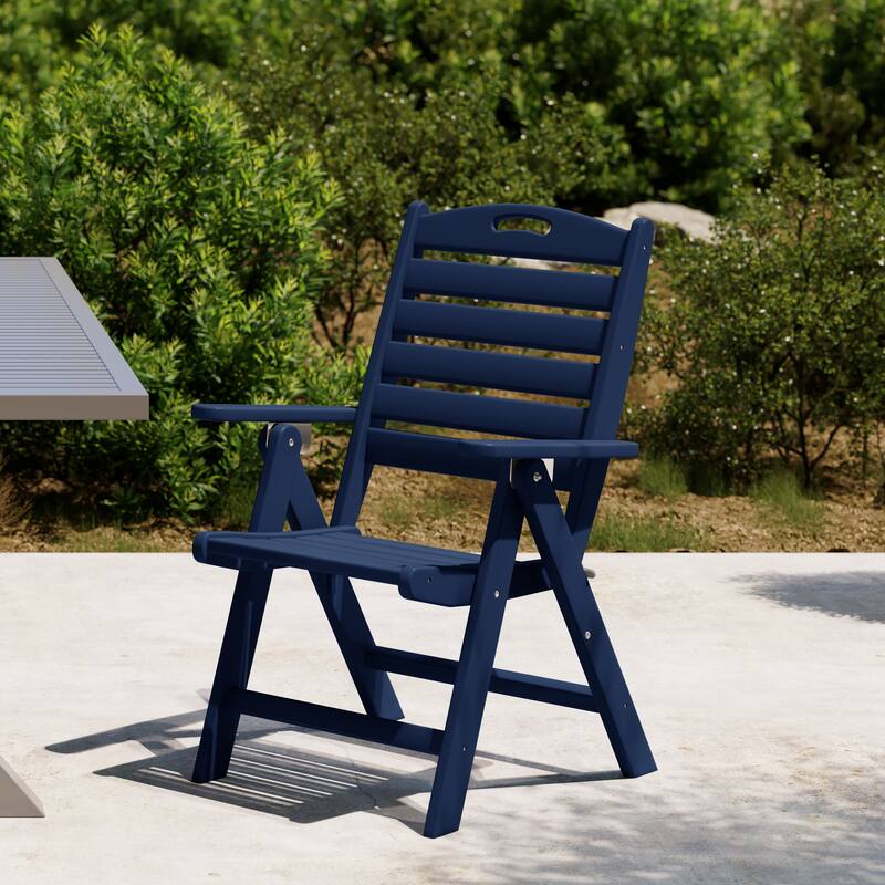 Laguna Foldable Highback Patio Dining Chair with Adjustable Recline Feature