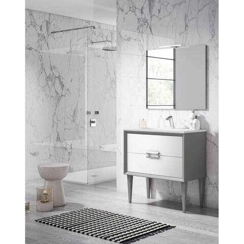 Lucena Bath 40" Decor Tirador Freestanding Vanity With Ceramic Sink
