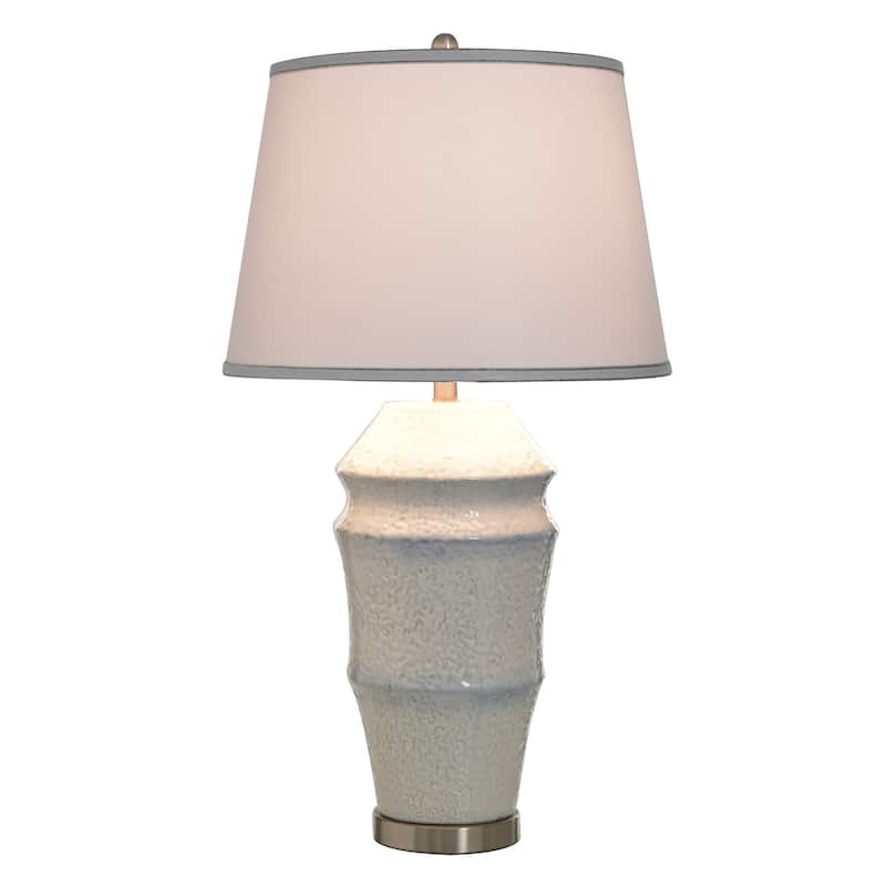 StyleCraft Ceramic Table Lamp - Bexium Blue - White Shade
