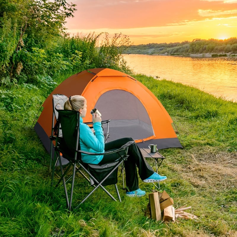 1-Person Hiking Pop-Up Camp Tent Orange - 1 Person