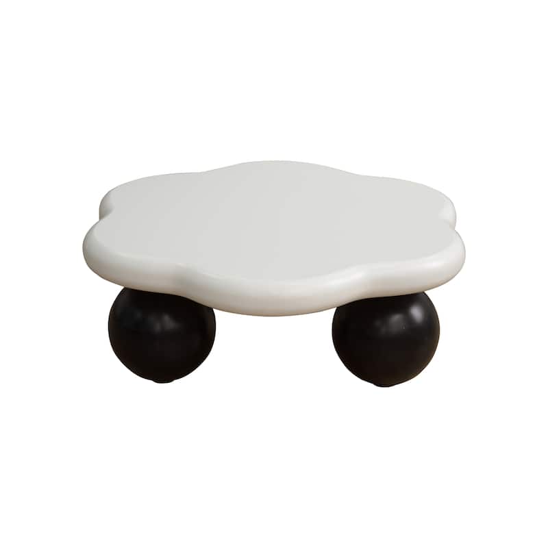 35" Cloud Shaped Modern Minimalist Coffee Table with Spherical Legs