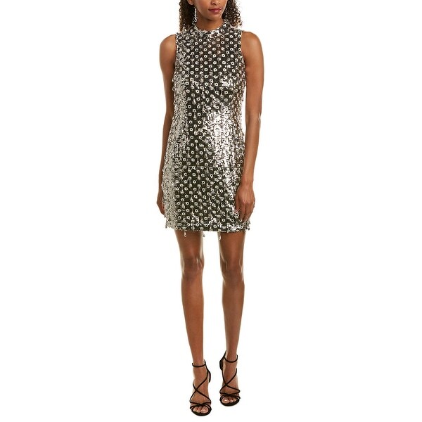 french connection silver sequin dress