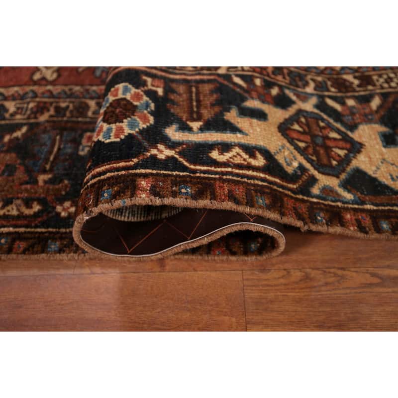 Pre-1900 Antique Heriz Serapi Persian Area Rug Handmade Wool Carpet - 7'5" x 10'4"