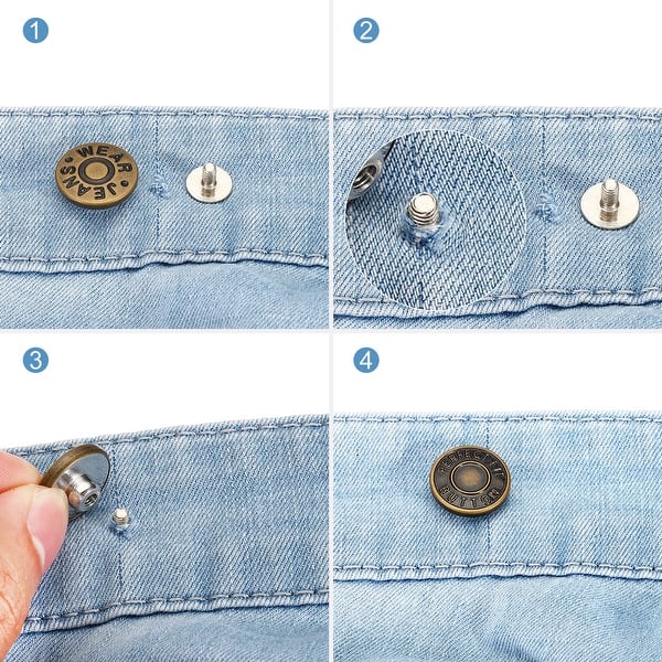 20pcs Jeans Buttons Replacement Waist Extender Buckle Pants Button Pins ...