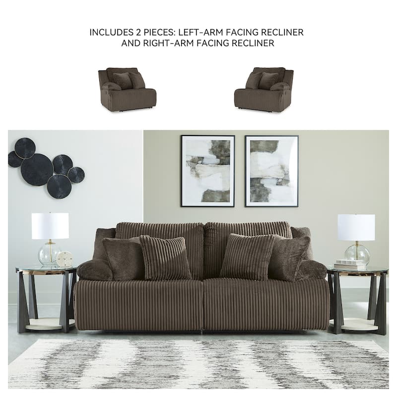 Signature Design by Ashley Top Tier 2-Piece Reclining Sectional Loveseat - 92"W x 40"D x 41"H