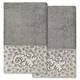 Authentic Hotel and Spa 100% Turkish Cotton April 2PC Embellished Hand Towel Set - Dark Gray
