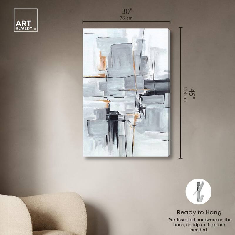 Elegant Grey Shades I Canvas by Art Remedy, Gallery Wrapped