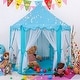 preview thumbnail 3 of 3, 55'' x 53'' Princess Castle Play Tent with Star Lights (4pc)