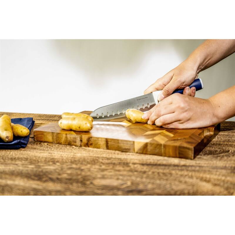 Dura Living 5-Piece Knife Block Set - High Carbon Stainless Steel Blades, Compact Wood Block