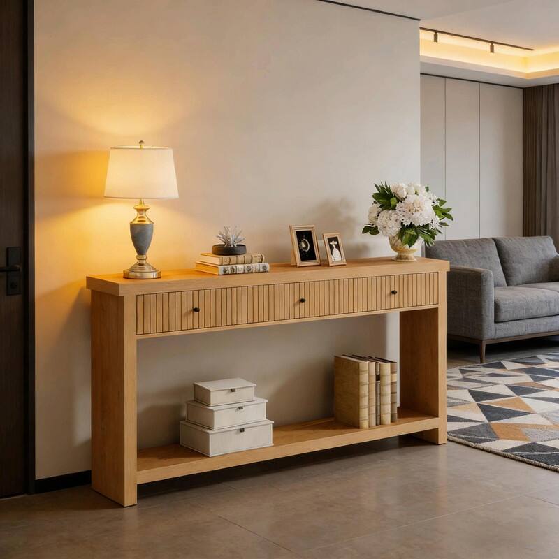 Modern Wooden Coffee Table - Long Sofa Table