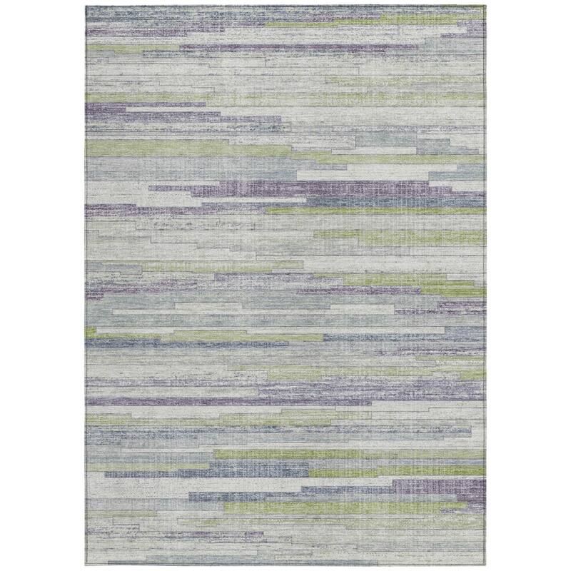 HomeRoots Striped Transitional Rectangle Outdoor Rug
