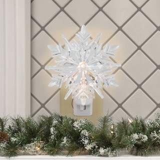 3D Snowflake Christmas Night Light - 6" - Clear