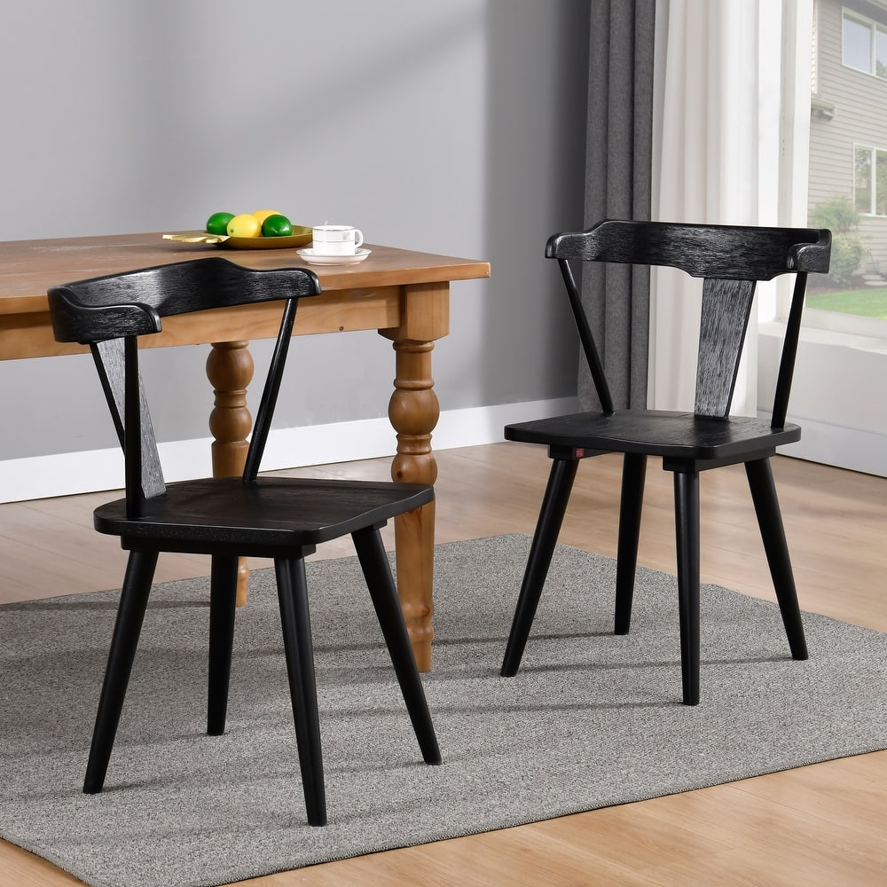 Brushed Solid Oak Wood Dining Chairs