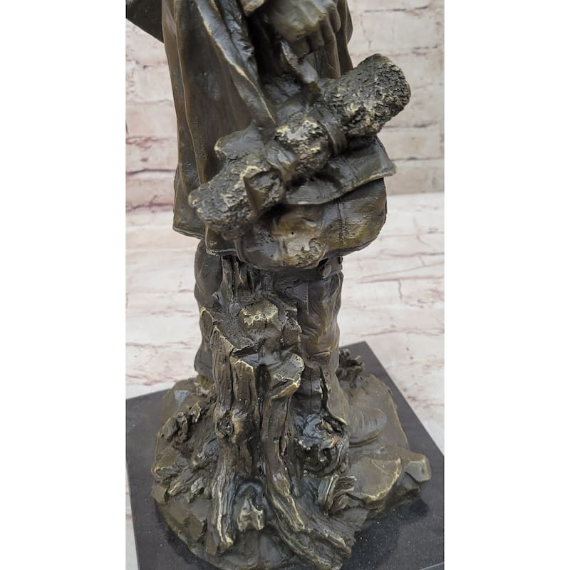 Signed Original Bronze Wyatt Earp Statue Sculpture Western Cowboy 21 Inches X 7 Inches